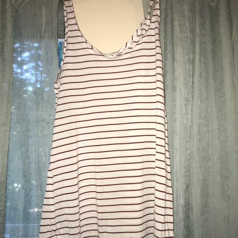 Burgundy and white tank top
